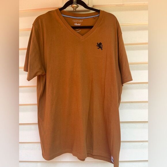 Cactus Man sueded mustard tone, short, sleeved, V-neck T-shirt, logo, XXL - Picture 1 of 8